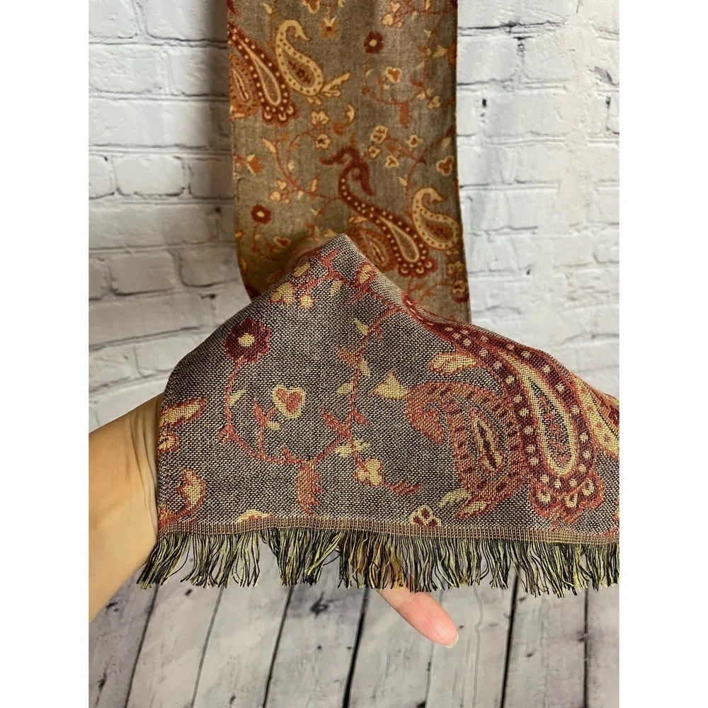 Paisley Viscose Brown Scarf